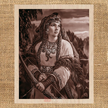 VIKING WOMAN pyroprinter & laser-ready file 3DWave.us